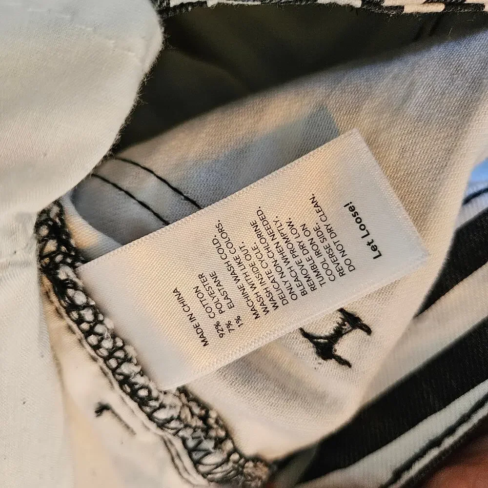 kate spade Black and White Geometric Skinny Jeans
